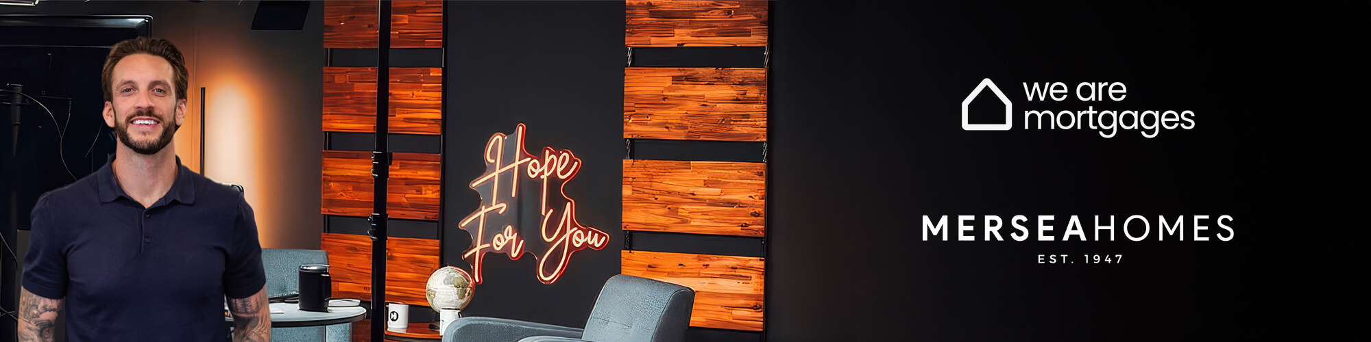 Mersea homes and We are mortgages hero